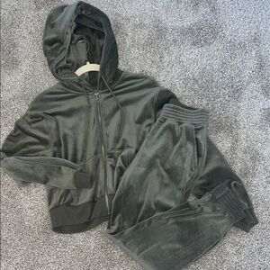 Abercrombie & Fitch Green Velour Tracksuit